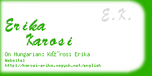 erika karosi business card